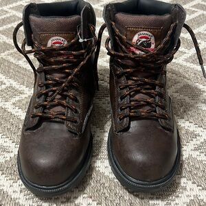 Like New!! Brahma Mens 6.5 Steel toe brown work boots